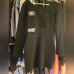 BGBGeneration Black Long-Sleeve Textured Bodycon Dress sz 8